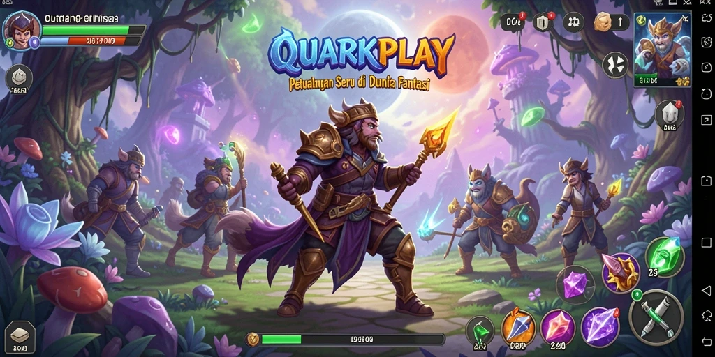 Screenshot gameplay QUARKPLAY dengan suasana petualangan yang menakjubkan.
